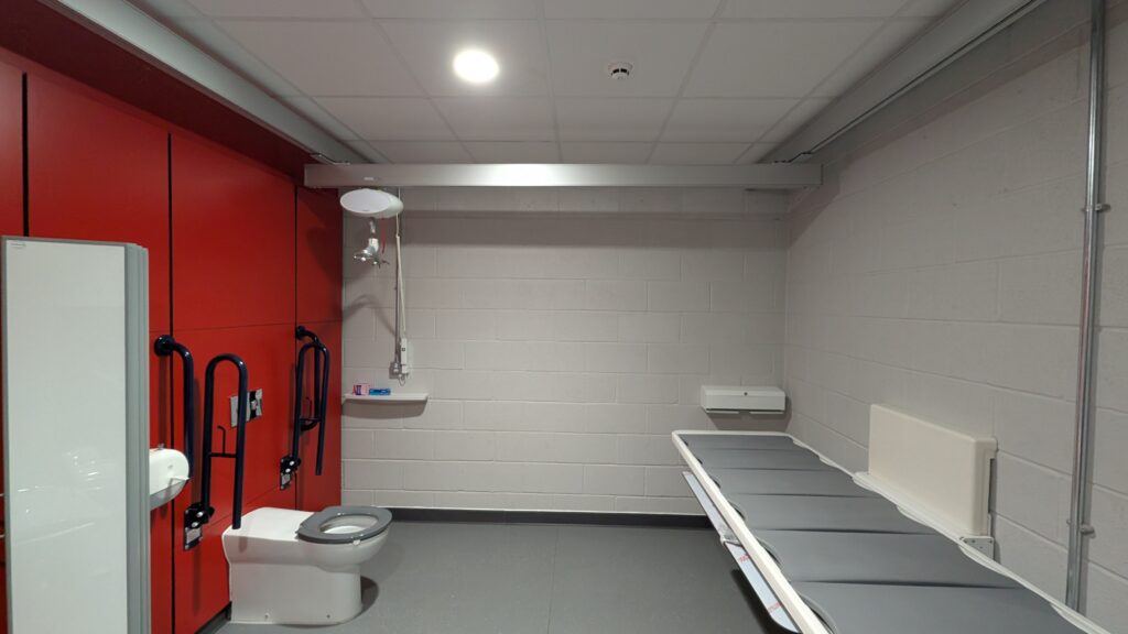 Changing Places toilet facility designed for accessibility and safe patient transfers