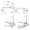 Smart Wash dry toilet floor standing dimensions